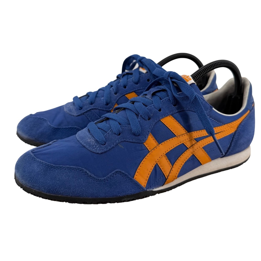 Onitsuka Tiger Serrano Mens Blue Orange Retro Low Top Sneakers D109N